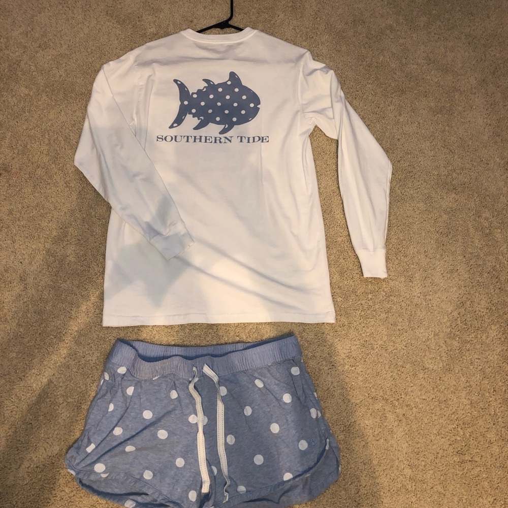 Southern Tide lounge shorts and t-shirt set